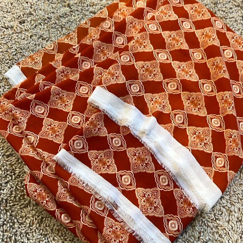 Wooldobby Burnt Orange Western Print Fabric